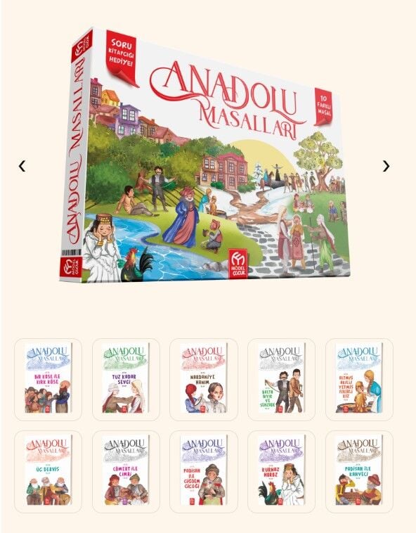 Anadolu Masalları Seti Model Çocuk - 10 Kitap + Test