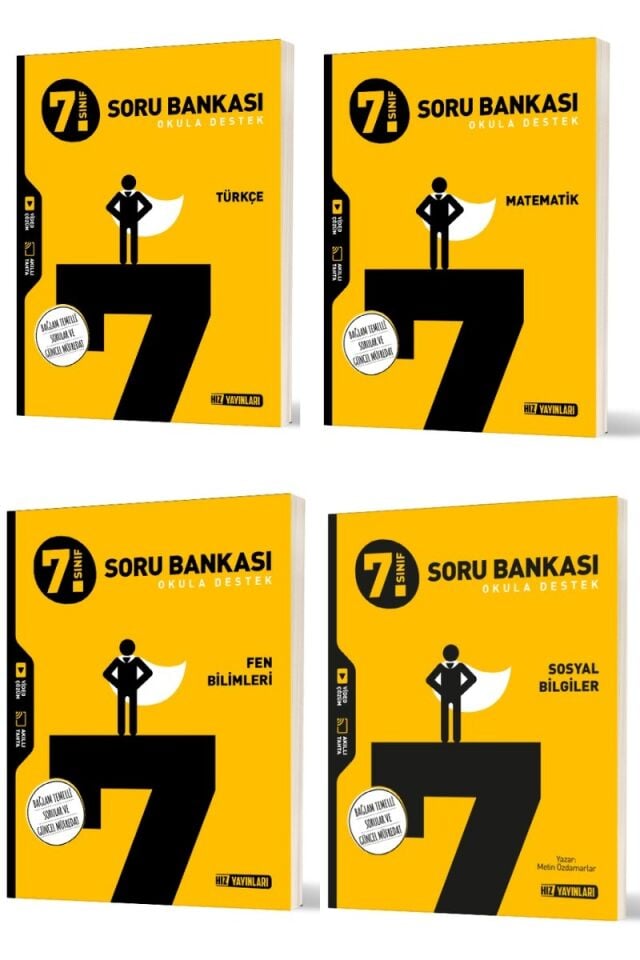 Hız Yayınları 7. Sınıf Soru Bankası Seti 4'lü (T-M-F-S)