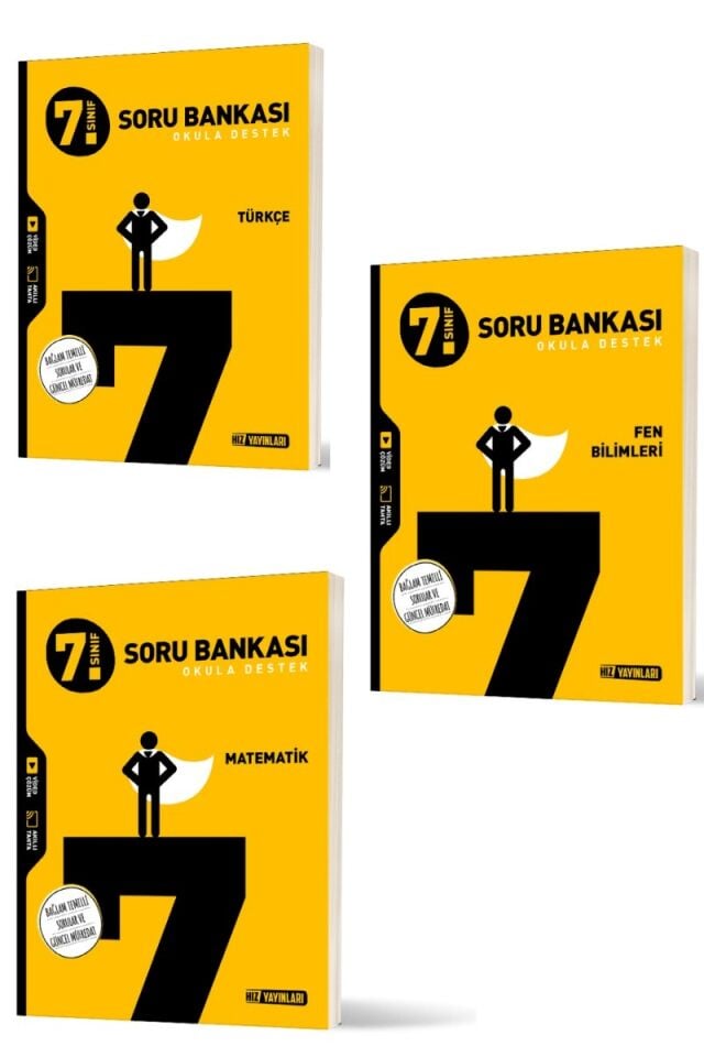 Hız Yayınları 7. Sınıf Soru Bankası Seti 3'lü (T-M-F)