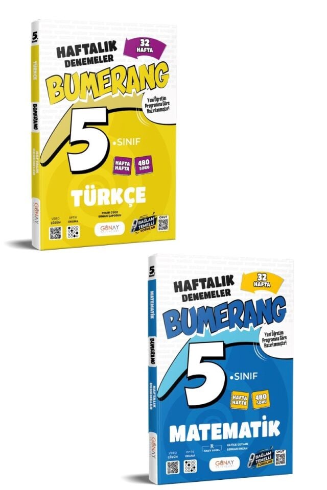 Günay Yayınları 5. Sınıf Bumerang Haftalık Türkçe ve Matematik Deneme Seti