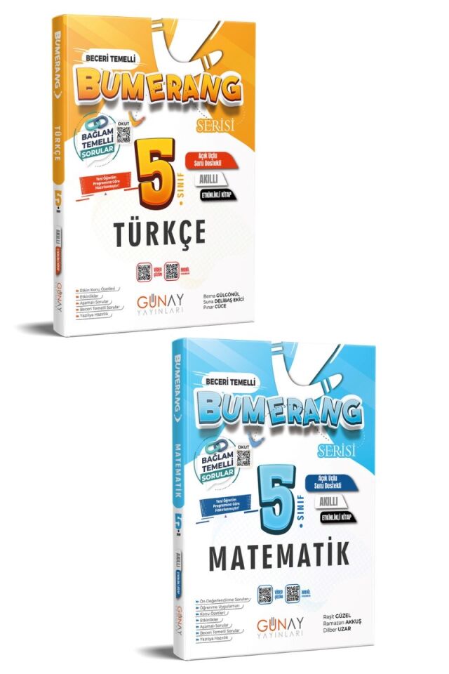 Günay Yayınları 5. Sınıf Bumerang Etkinlikli Türkçe ve Matematik Soru Bankası Seti