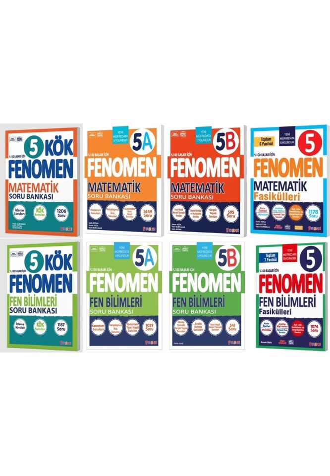 Kurmay Fenomen 5 Sınıf Seti Matematik ve Fen Bilimleri Soru Bankası ve Fasikül Seti