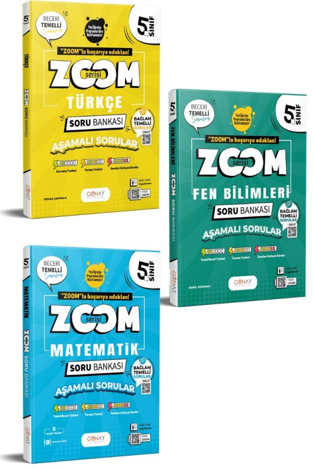 Günay Yayınları 5. Sınıf Türkçe Matematik Fen Bilimleri  Soru Bankası Seti