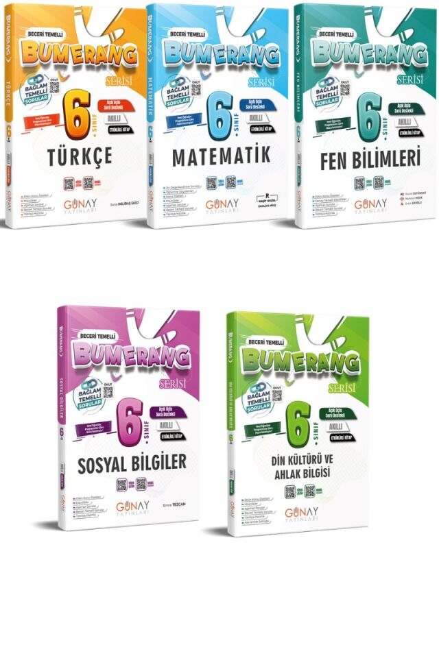 Günay Yayınları 6. Sınıf Paragraf Türkçe Matematik Fen Sosyal Din Kültürü Etkinlikli Defter Seti