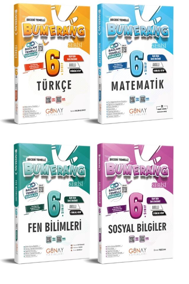 Günay Yayınları 6. Sınıf Türkçe Matematik Fen Bilimleri Sosyal Bilgiler  Etkinlikli DefterSeti