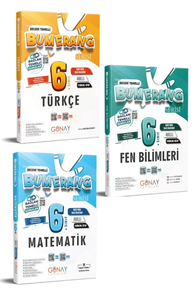 Günay Yayınları 6. Sınıf Türkçe Matematik Fen Bilimleri Etkinlik Defter Seti