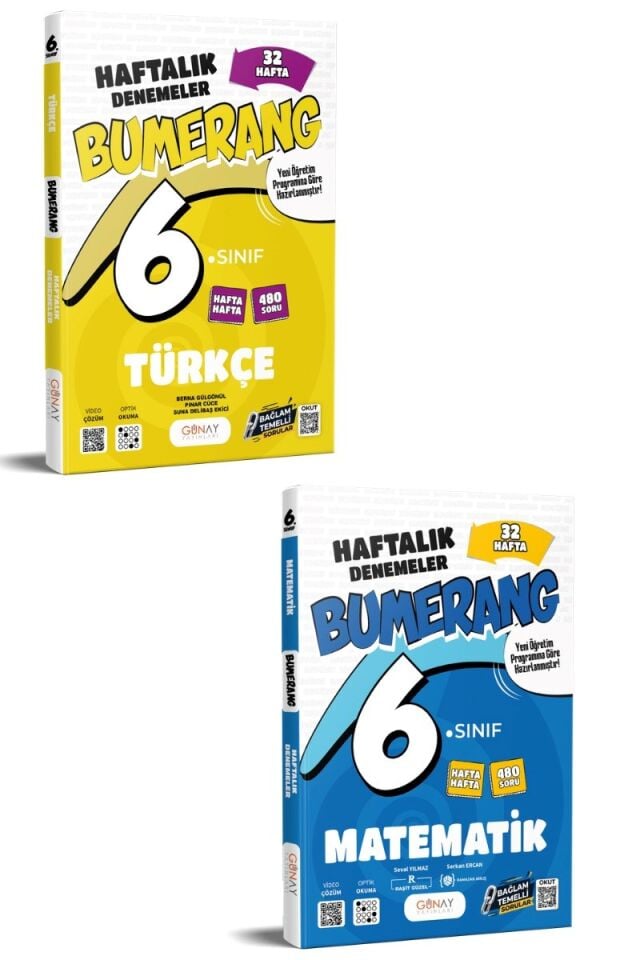 Günay Yayınları 6. Sınıf Bumerang Serisi Haftalık Denemeler Türkçe ve Matematik Seti