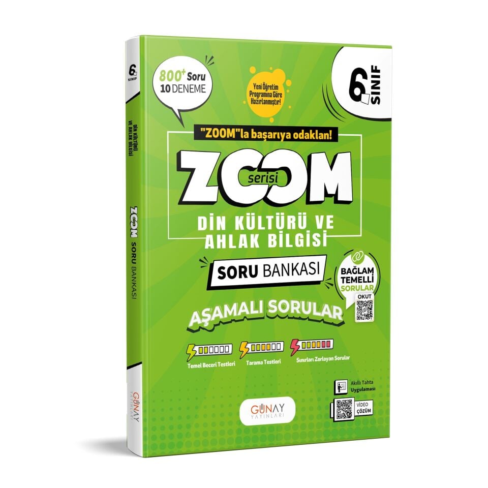 Günay Yayınları 6. Sınıf Zoom Serisi Din Kültürü ve Ahlak Bilgisi Soru Bankası