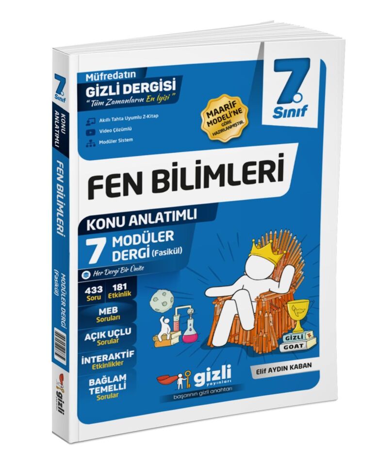 Gizli Yayınları 7. Sınıf Fen Bilimleri Konu Anlatımlı Modüler Dergi Fasikül
