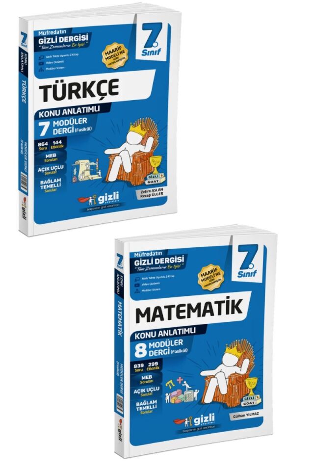 Gizli Yayınları 7. Sınıf Türkçe Matematik Fasikül Seti