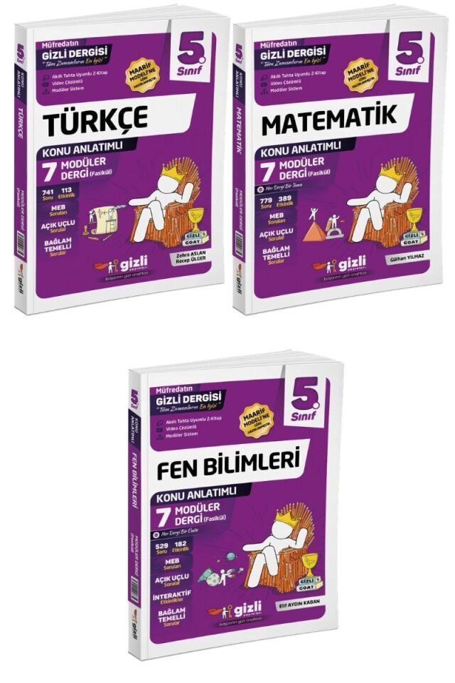 Gizli Yayınları 5.Sınıf Türkçe Matematik Fen Bilimleri Fasikül Seti