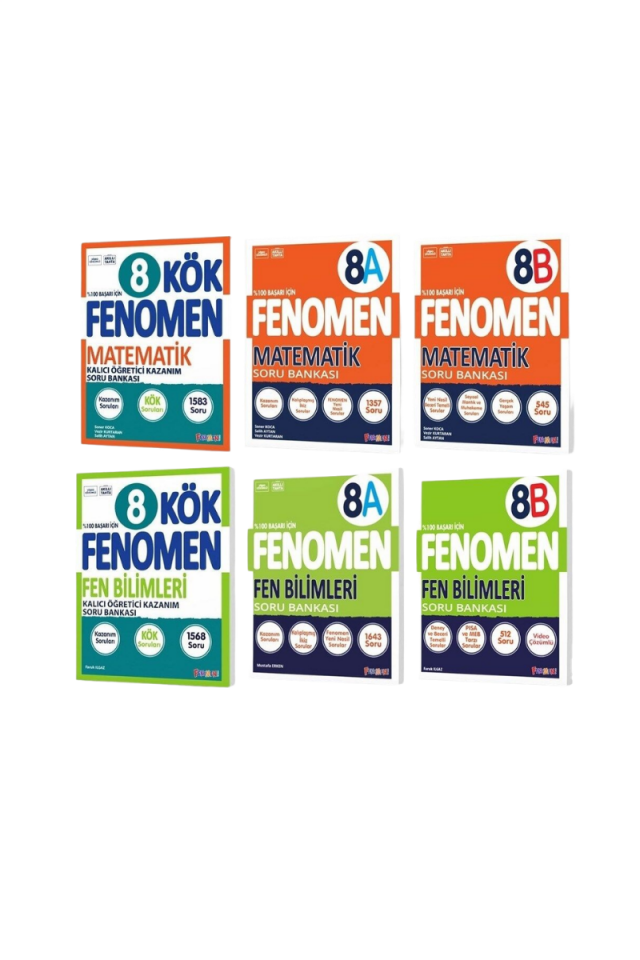 Kurmay Fenomen 8 Sınıf LGS Seti Sayısal Matematik ve Fen Bilimleri Soru Bankası Seti