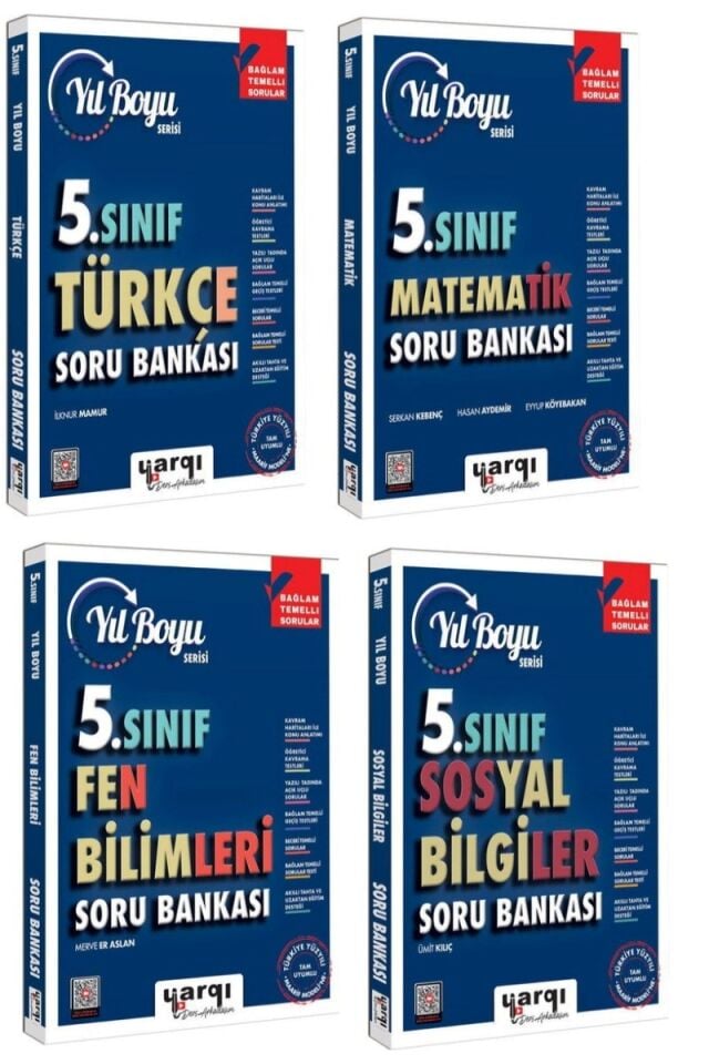 Yargı Yayınları 5. Sınıf Türkçe Matematik Fen Bilimleri Sosyal Bilgiler Soru Bankası Seti