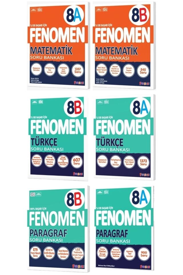 Fenomen Yayıncılık 8. Sınıf 8A ve 8B Türkçe Matematik Paragraf Soru Bankası Seti