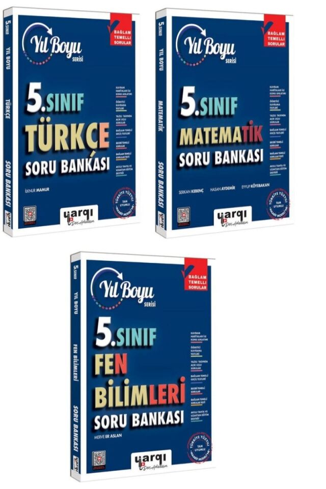 Yargı Yayınları 5. Sınıf Türkçe Matematik Fen Bilimleri Soru Bankası Seti