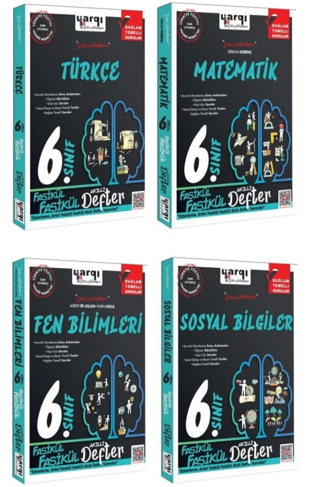 6. Sınıf Türkçe Matematik Fen Bilimleri Sosyal Bilgiler Fasikül Defter Seti