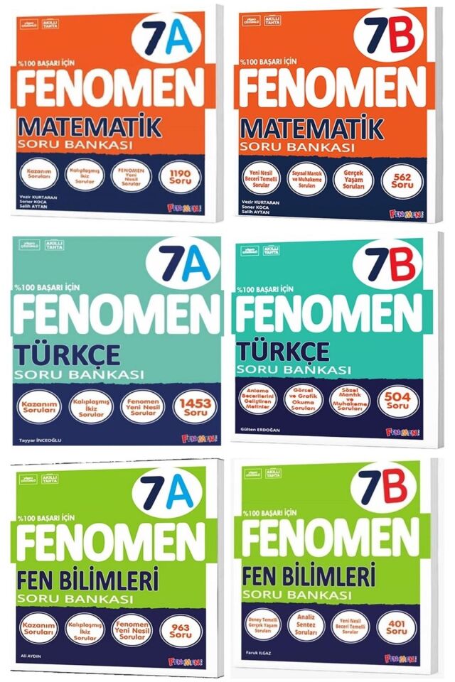 Kurmay Fenomen 7 Sınıf Seti Matematik Türkçe Fen Bilimleri Soru Bankası Seti (6 Kitap