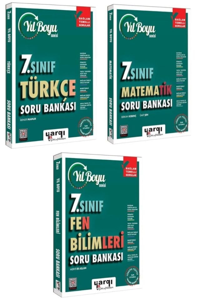 Yargı Yayınları 7. Sınıf Türkçe Matematik Fen Bilimleri Soru Bankası Seti