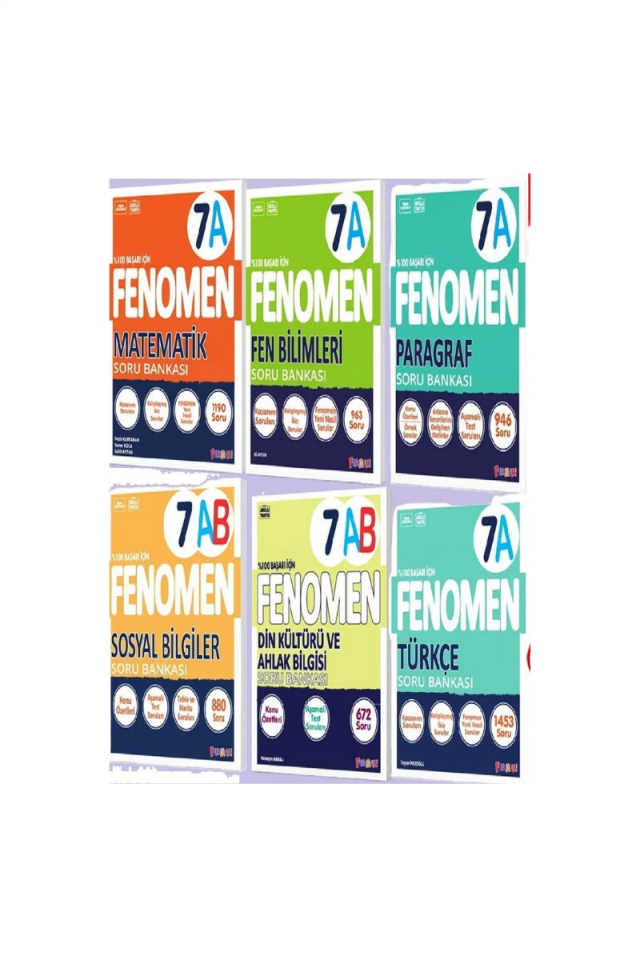 Kurmay Fenomen 7 Sınıf Seti 7A ve 7AB Serisi Tüm Dersler Soru Bankası Seti