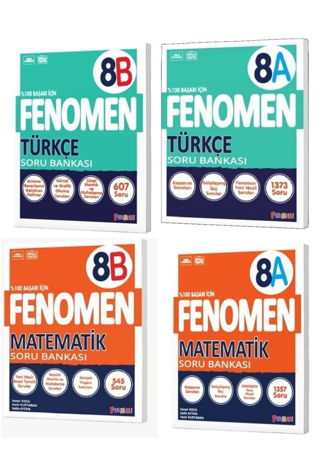 Kurmay Fenomen 8 Sınıf LGS Seti Türkçe Matematik Soru Bankası Seti 4 Kitap