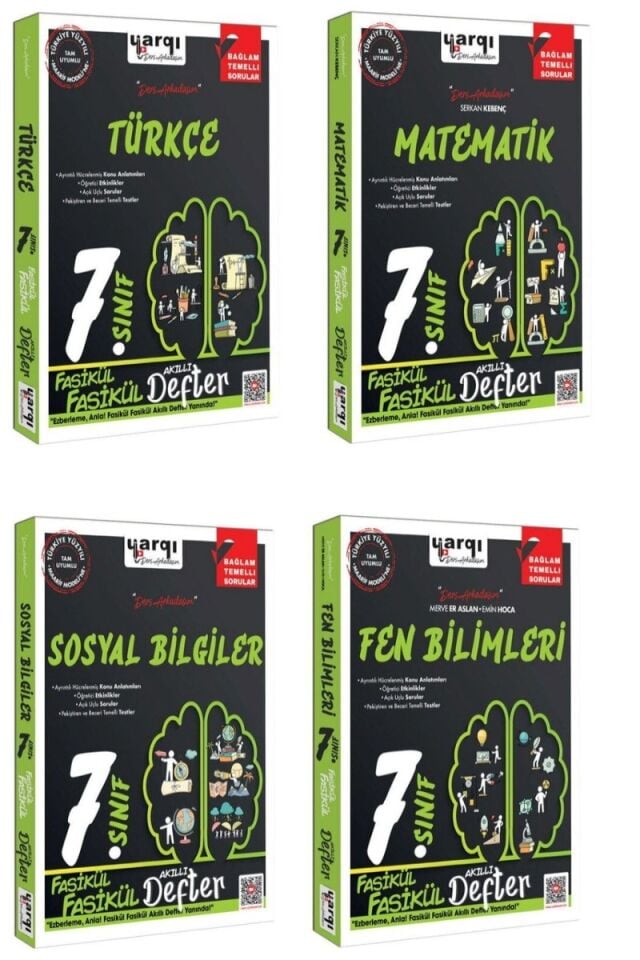 7. Sınıf Türkçe Matematik Fen Bilimleri Sosyal Bilgiler Fasikül Defter Seti