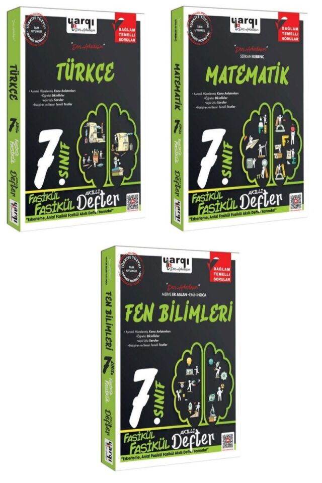 7. Sınıf Türkçe Matematik Fen Bilimleri Fasikül Defter Seti