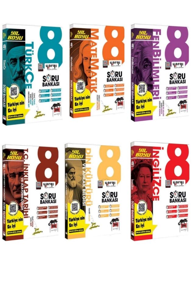 8. Sınıf Lgs Türkçe Matematik Fen İnkılap Din İngilizce Yıl Boyu Soru Bankası Seti