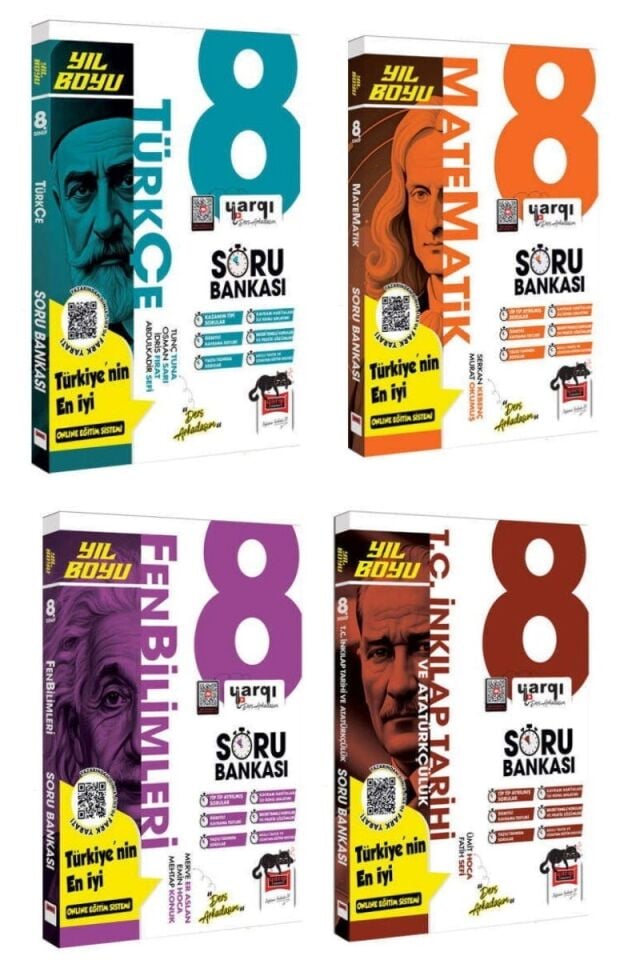 8. Sınıf Lgs Türkçe Matematik Fen İnkılap Tarihi Yıl Boyu Soru Bankası Seti