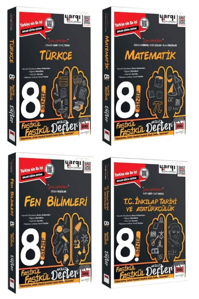 8. Sınıf Lgs Türkçe Matematik Fen Bilimleri İnkılap Tarihi Fasikül Defter Seti