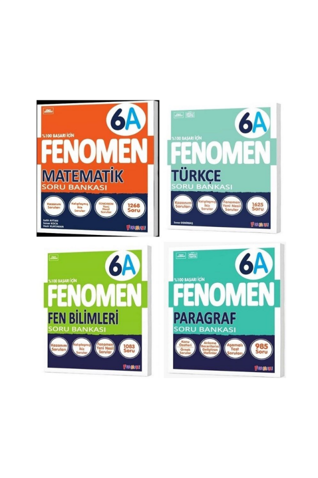 Kurmay Fenomen 6 Sınıf Seti 6A Serisi Matematik Türkçe Fen Bilimleri Paragraf Soru Bankası Seti 4 Kitap