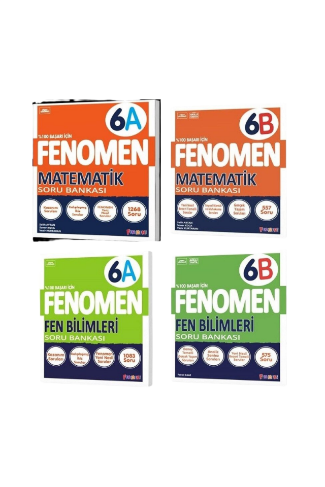 Kurmay Fenomen 6 Sınıf Seti Sayısal Matematik ve Fen Bilimleri Soru Bankası Seti (4 Kitap