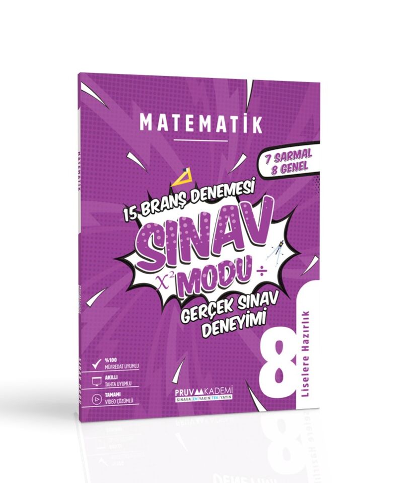 Pruva Akademi 8. Sınıf Matematik Sınav Modu Deneme