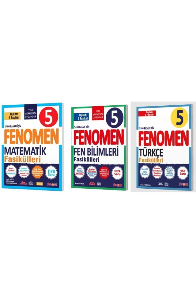 Fenomen 5 Sınıf Seti Matematik Fen Bilimleri Türkçe Fasikülleri (3 Kitap