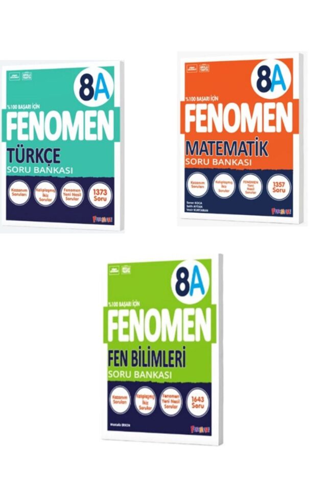 Fenomen 8 Sınıf LGS Seti 8A Serisi Türkçe Matematik Fen Bilimleri Soru Bankası Seti