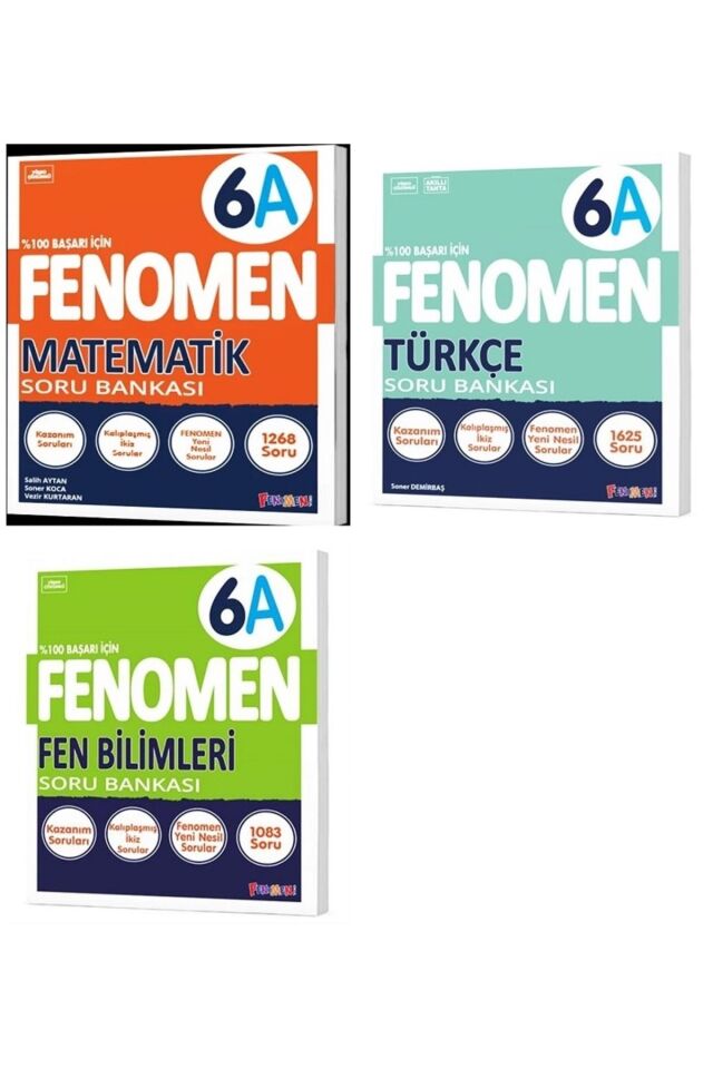 Kurmay Fenomen 6 Sınıf Seti 6A Serisi Matematik Türkçe Fen Bilimleri Soru Bankası Seti 3 Kitap