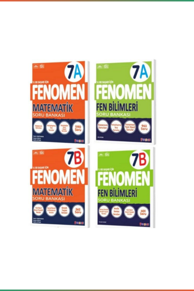 Kurmay Fenomen 7 Sınıf Seti Sayısal Matematik ve Fen Bilimleri Soru Bankası Seti (4 Kitap