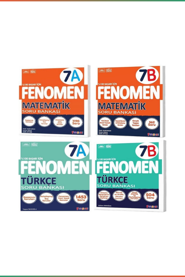 Kurmay Fenomen 7 Sınıf Seti Matematik ve Türkçe Soru Bankası Seti (4 Kitap