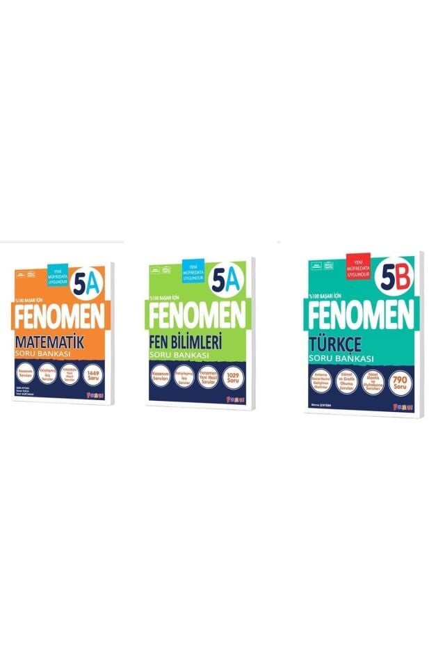 Kurmay Fenomen 5 Sınıf Seti Matematik Fen Bilimleri Türkçe Yeni Müfredat Soru Bankası Seti (3 Kitap