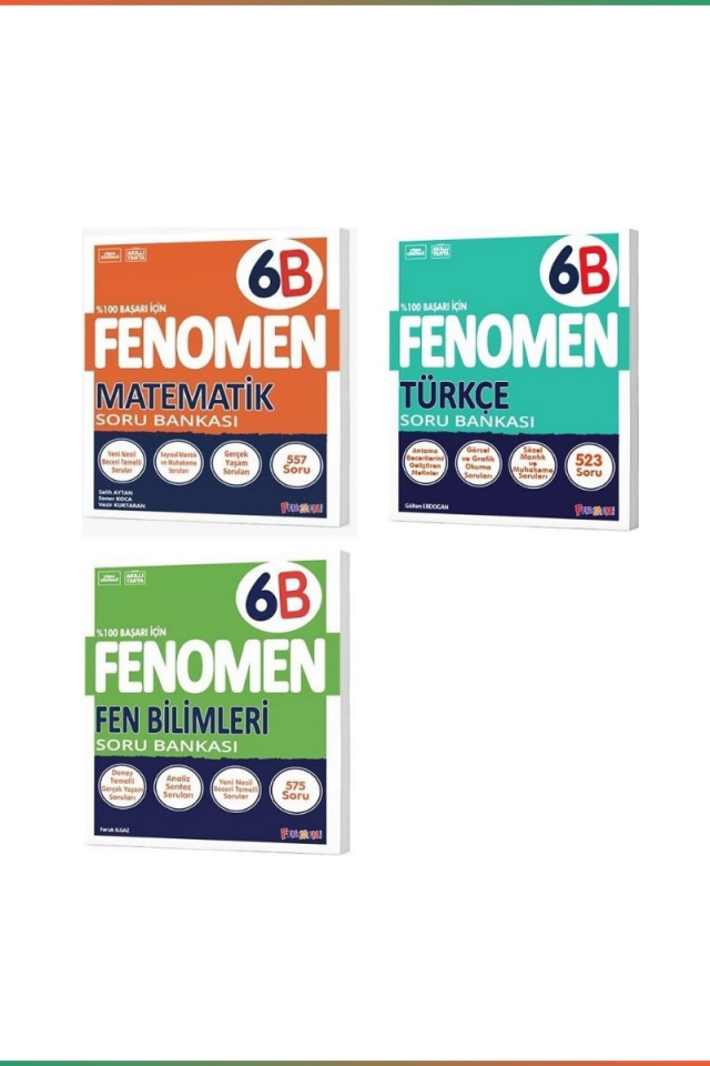 Kurmay Fenomen 6 Sınıf Seti 6B Serisi Matematik Türkçe Fen Bilimleri Soru Bankası Seti (3 Kitap