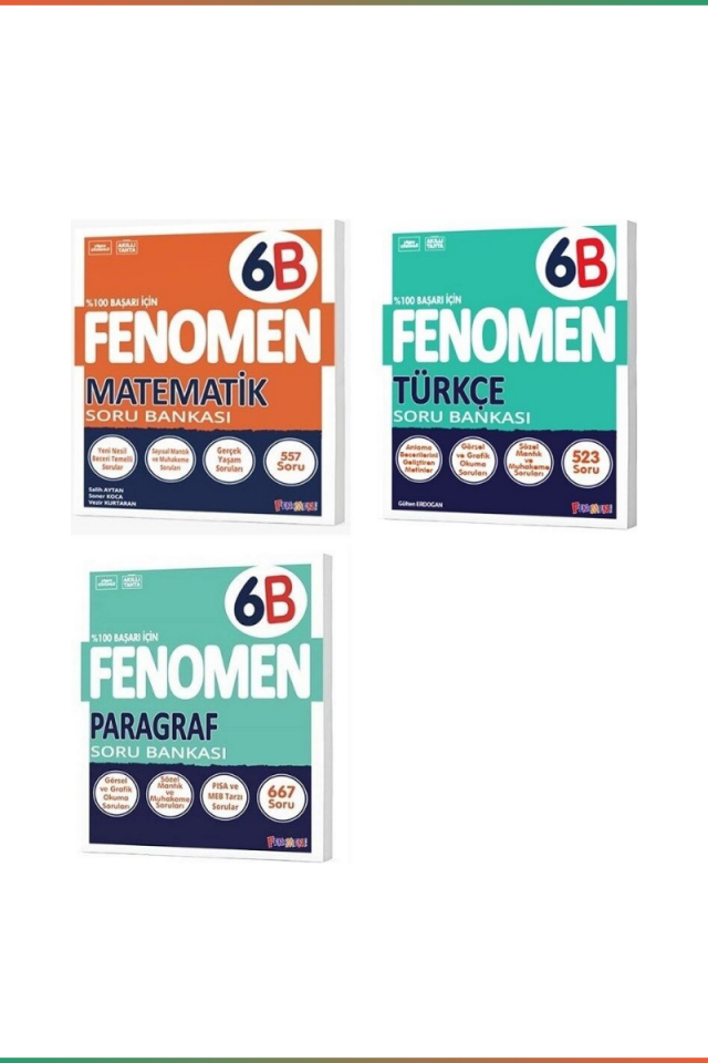 Kurmay Fenomen 6 Sınıf Seti 6B Serisi Matematik Türkçe Paragraf Soru Bankası Seti