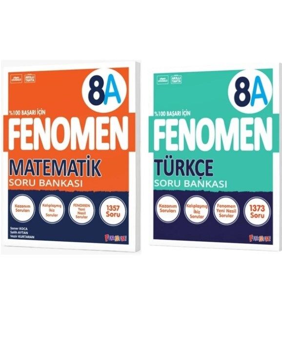 Fenomen Okul 2025 8. Sınıf Matematik + Türkçe A Serisi Soru Bankası Seti 2 Kitap
