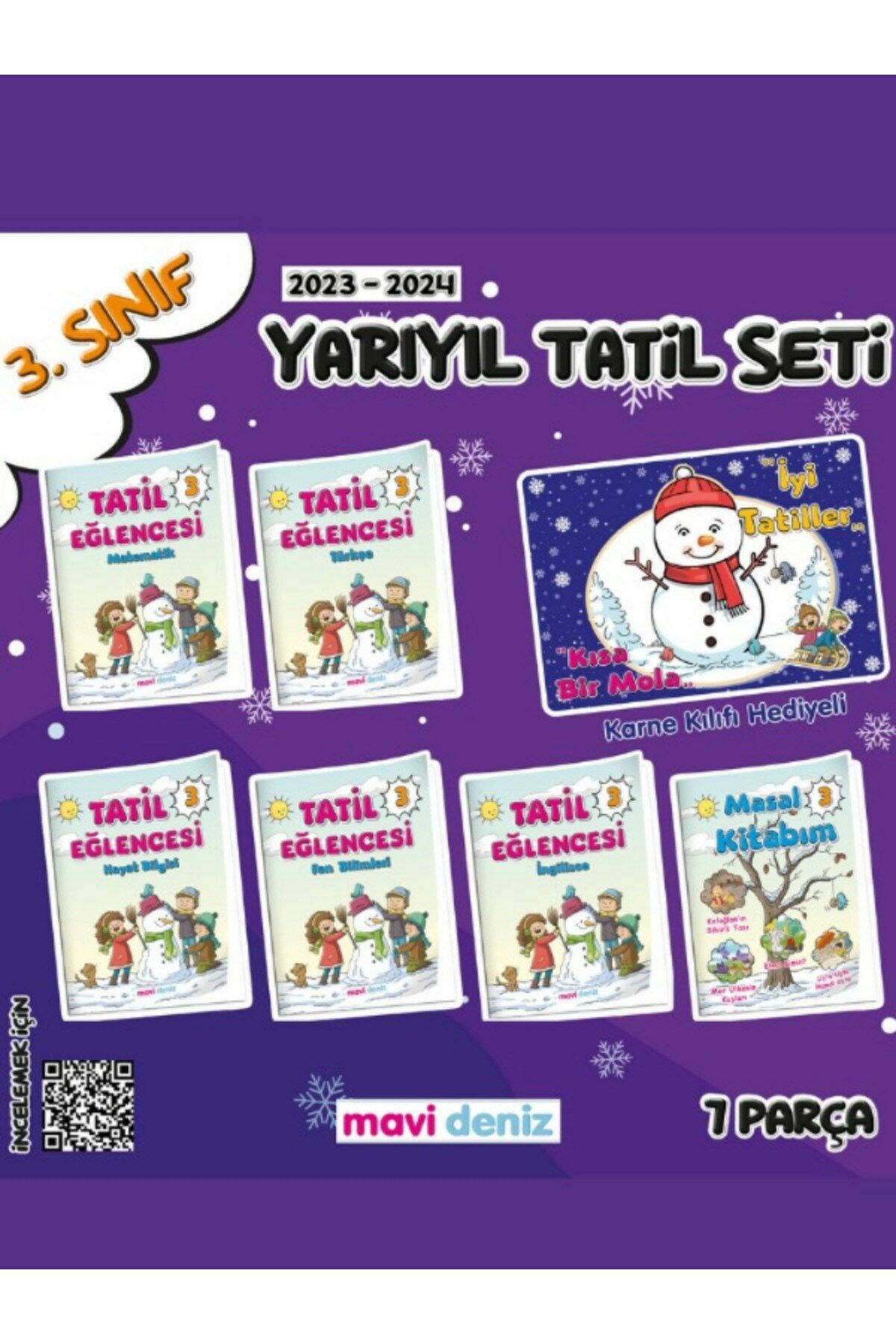 Mavi Deniz 3. Sınıf Yarıyıl Tatil Eğlencesi 4 Kitap