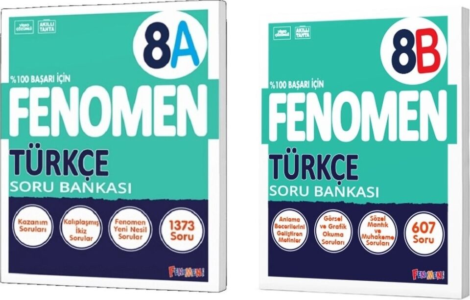 Fenomen Yayınları 2024 8. Sınıf LGS Türkçe A - B Soru Bankası Seti 2 Kitap