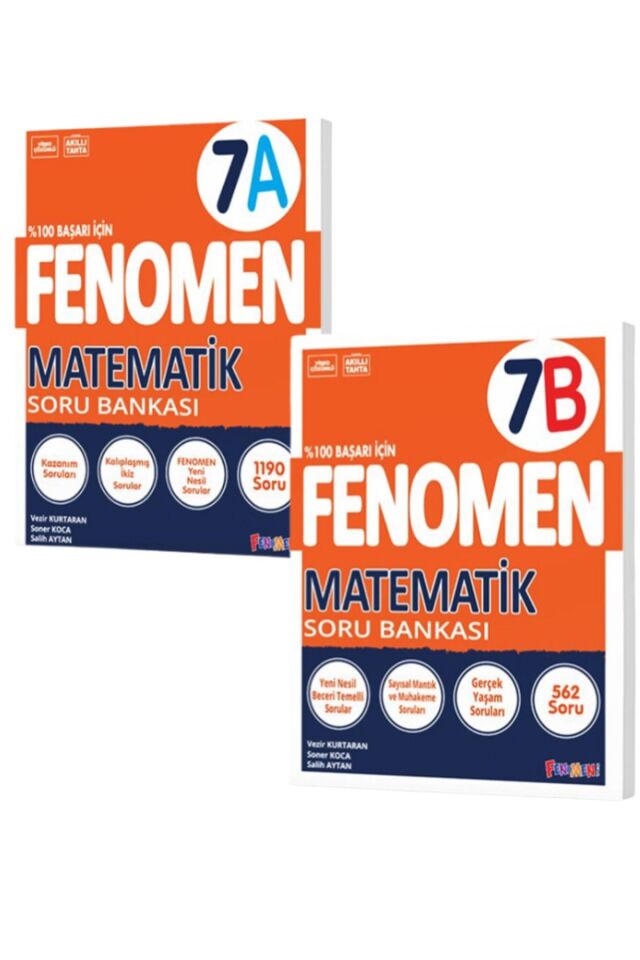 Kurmay 7. Sınıf Fenomen Matematik Soru Bankası Seti 7A 7B
