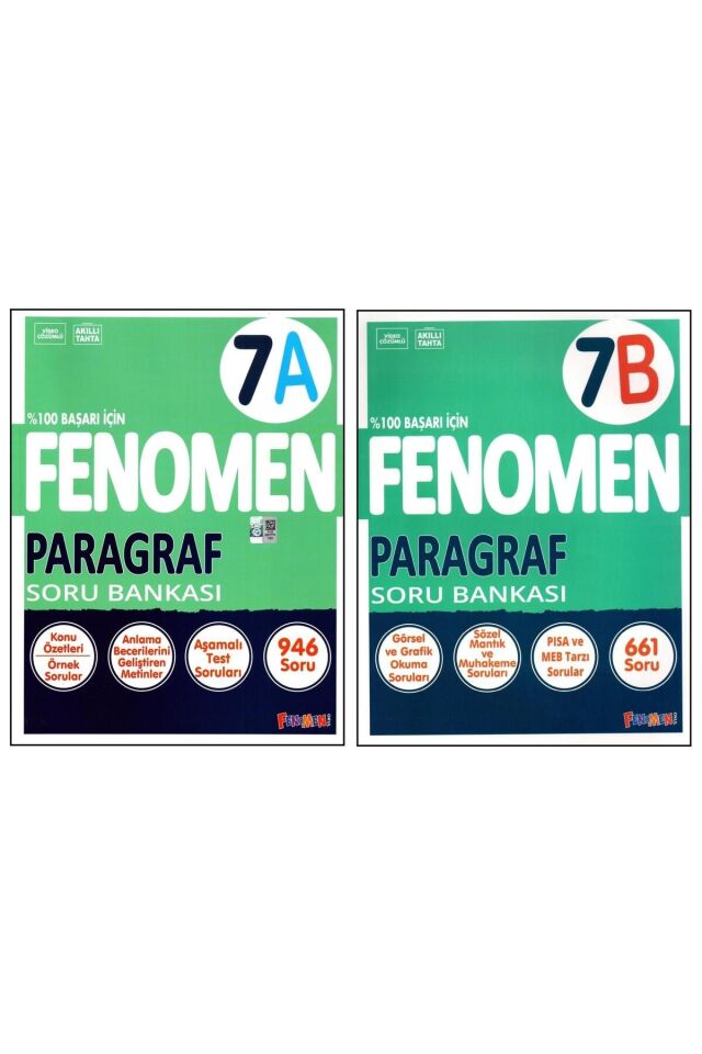 Kurmay 7. Sınıf Fenomen Paragraf Soru Bankası Seti 7A 7B
