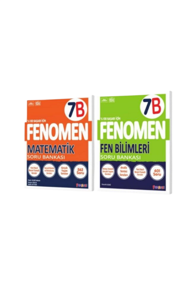 Kurmay Yayınları 7. Sınıf Matematik Fen Seti Fenomen 7B Matematik ve Fen Bilimleri Soru Bankası