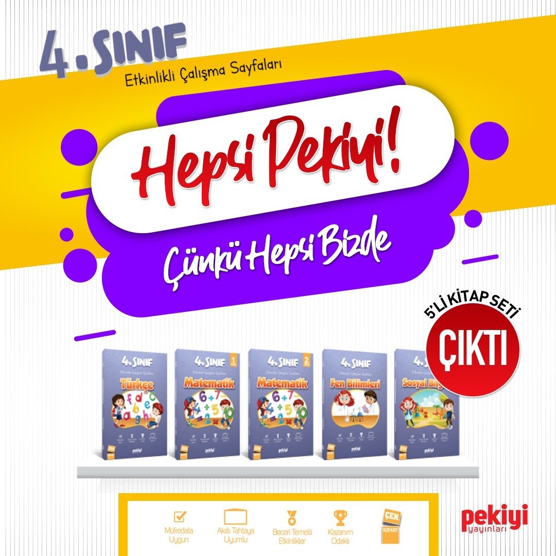 Pekiyi Yayınları 4.Sınıf Etkinlikli Çalışma Sayfaları Seti