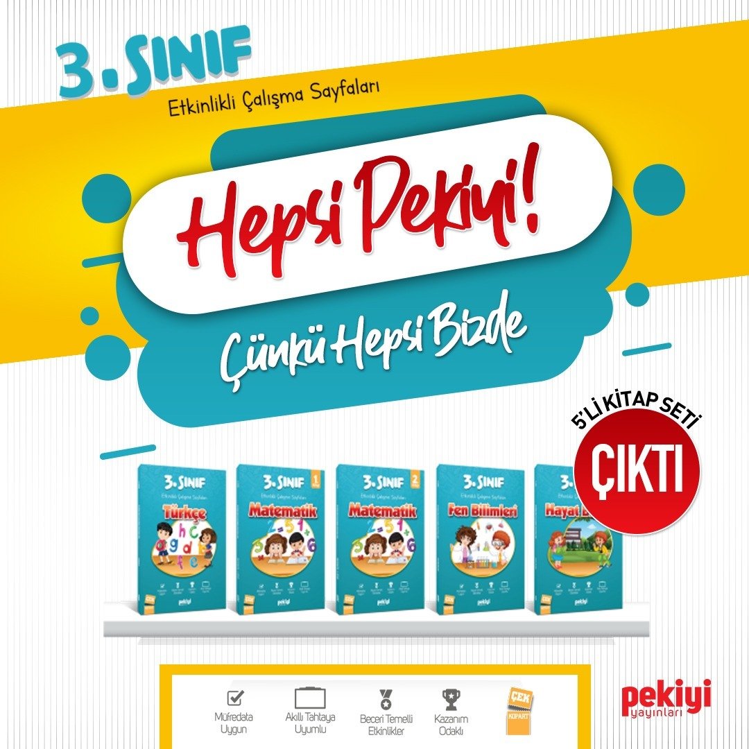Pekiyi Yayınları 3.Sınıf Etkinlikli Çalışma Sayfaları Seti