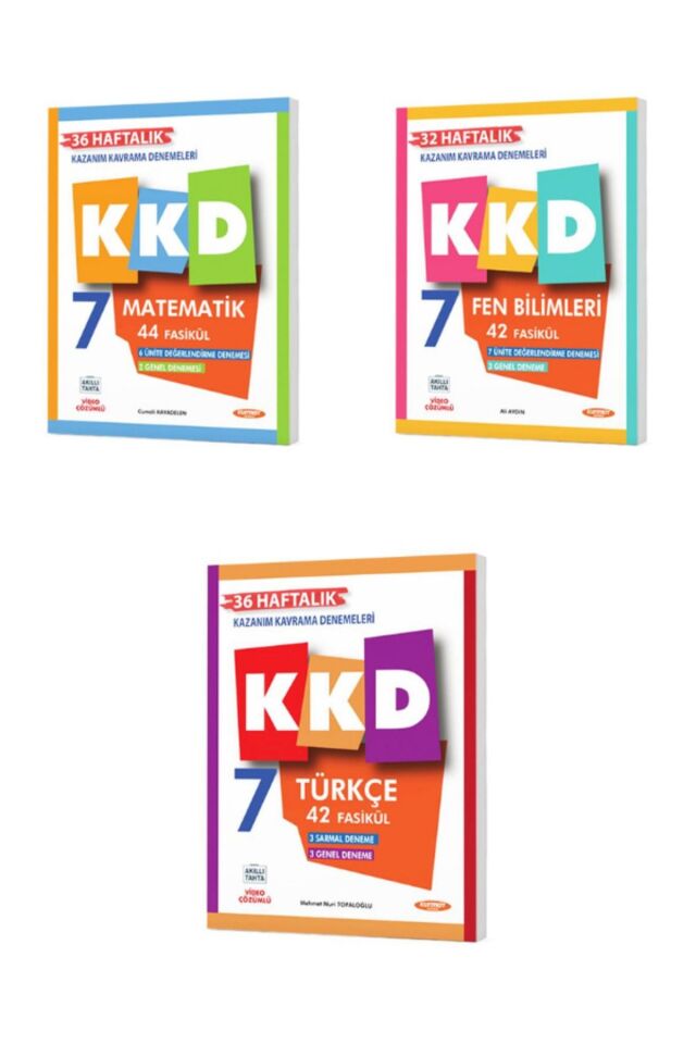 Kurmay Yayınları 7. Sınıf Deneme Seti KKD Matematik Fen Bilimleri Türkçe Haftalık Kazanım Kavrama Denemeleri (