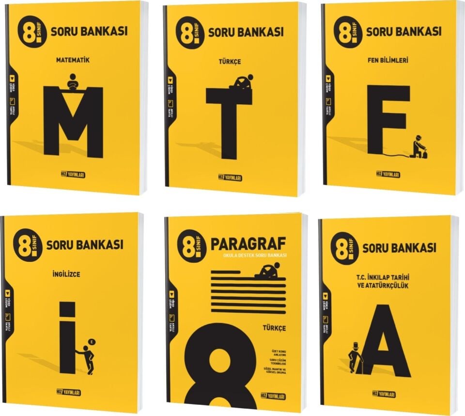 Hız Yayınları 8. Sınıf Soru Bankası Seti Tüm Dersler LGS 6 Kitap (T-M-F-İ-İ-P)